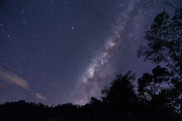 Fototapeta na wymiar Amazing beautiful Dark sky with Milky Way Galaxy of Sabah, Malaysia