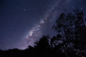 Amazing beautiful Dark sky with Milky Way Galaxy of Sabah, Malaysia
