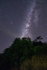 Fototapeta na wymiar Amazing beautiful Dark sky with Milky Way Galaxy of Sabah, Malaysia