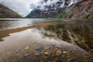 Reflections on Eidsvatnet at Skjolden, Norway