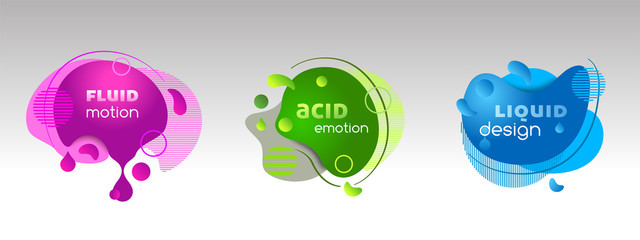 Set of liquid graphic elements, vector template