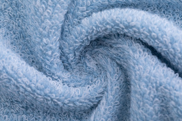 Fabric detail of blue towel