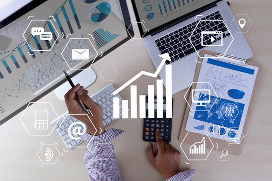 Marketing concept Business man startup project DIGITAL MARKETING