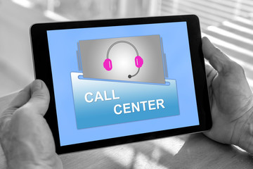 Call center concept on a tablet