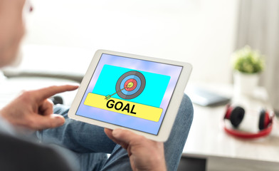 Goal concept on a tablet