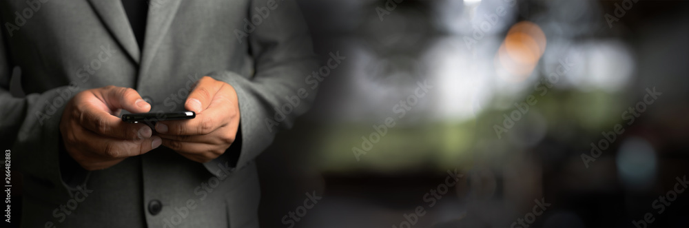 Poster close up businessman using calculator on documents unrecognizable finance use calculate about cost a