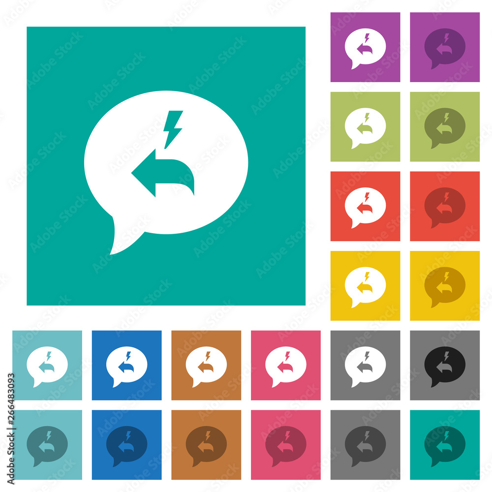 Aufkleber quick reply message square flat multi colored icons