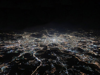 Majestic view of Moscow city at night