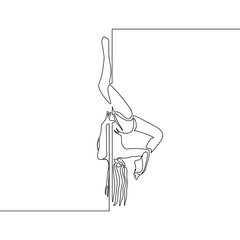 Continuous one line pole dance woman