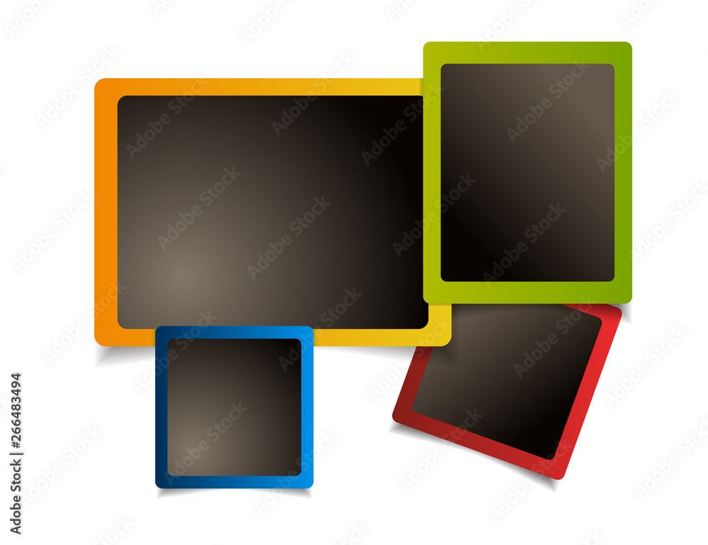 Poster modern colorful photo frames design. set of new template