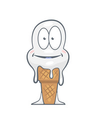 Vector illustration of cute ice cream on white background.