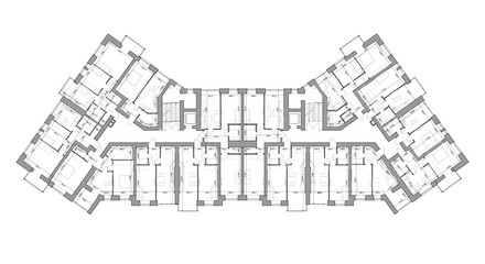 Detailed architectural floor plan, appartment layout, blueprint. Vector illustration