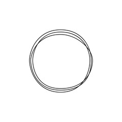 Continuous line circle. Minimalism art. Vector illustration.