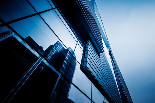 Office building window close up.