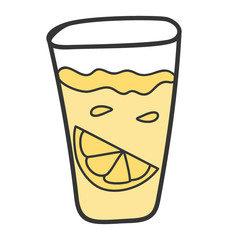 Doodle icon of orange juice icon.