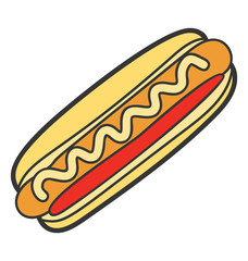 Doodle design of hotdog icon.