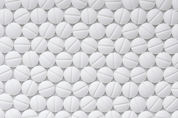 Drugs tablets pattern top view macro
