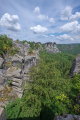 Fototapeta na wymiar Felsformation im Basteigebirge in der sächsischen Schweiz
