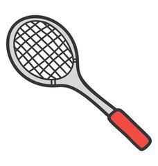Doodle design of racket icon.