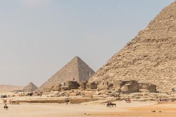 Fototapeta na wymiar The Pyramid of Menkaure and the Pyramid of Khafre at Giza in Egypt