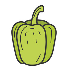Bell pepper icon in doodle vector