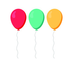 Birthday balloons vector illustration. Realistic colorful balloons.