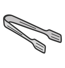 Doodle design of kitchen plier icon.