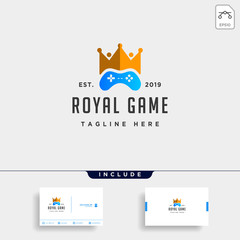 royal game logo design template concept controller © Vectoryzen