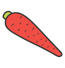 Doodle vector of carrot icon