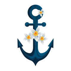 anchor ship with beautiful flowers © Gstudio