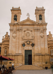 Fototapeta na wymiar View to St George's Basilica in Victoria, Malta