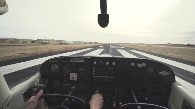 Take off from a plane seen from inside the cabin