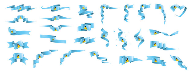 Fototapeta na wymiar Saint Lucia flag, vector illustration on a white background