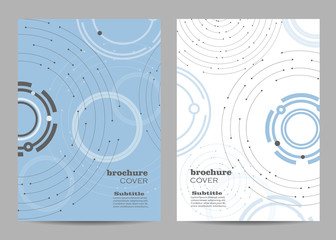 Brochure template layout design. Geometric pattern with connected lines and dots