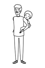 Obraz premium young father with son characters