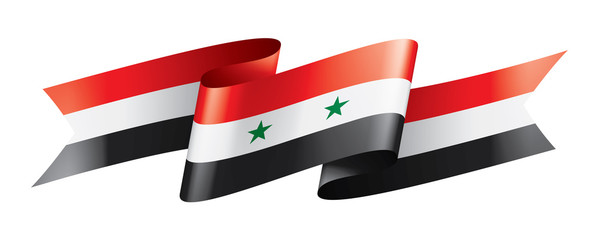 Syria flag, vector illustration on a white background