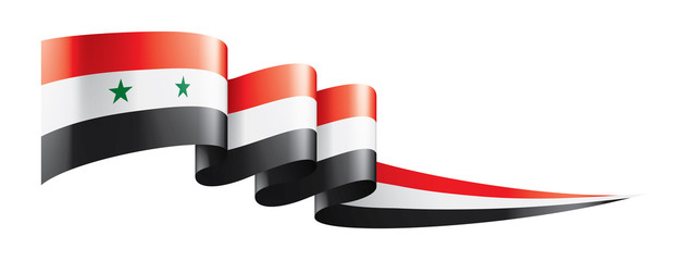 Fototapeta na wymiar Syria flag, vector illustration on a white background