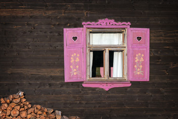 Pink opened shutters
