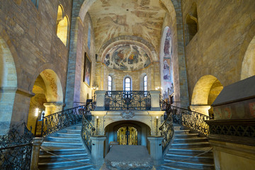 Interior of Romanesque Basilica of St George, Prague Castle, Hradcany