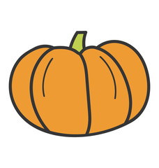 Pumpkin icon in doodle vector