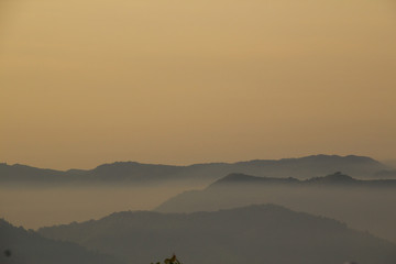 sunset in the mountains