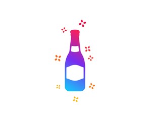 Beer bottle icon. Pub Craft beer sign. Brewery beverage symbol. Dynamic shapes. Gradient design beer bottle icon. Classic style. Vector