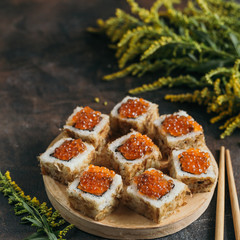 Philadelphia with red caviar