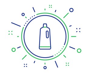 Cleaning shampoo line icon. Washing liquid or Cleanser symbol. Housekeeping equipment sign. Quality design elements. Technology shampoo button. Editable stroke. Vector