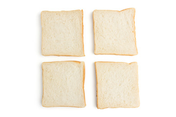 sliced bread on white background