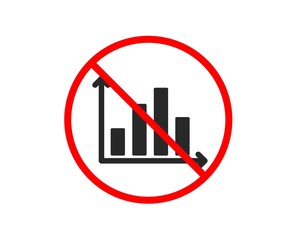 No or Stop. Diagram graph icon. Column chart sign. Market analytics symbol. Prohibited ban stop symbol. No diagram graph icon. Vector