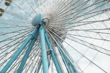 Carousel, Ferris wheel, amusement park.