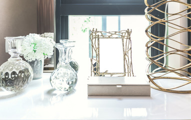Photo frame on wedding table