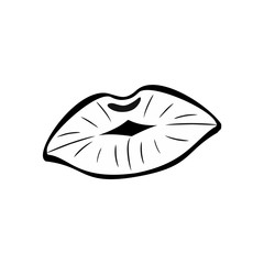 Sexy lips icon. Vector Illustration