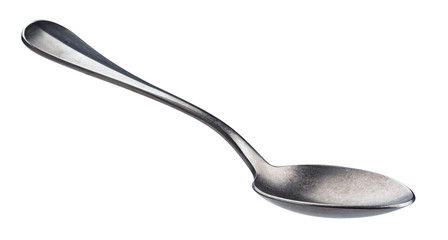 Metal spoon isolated on white background